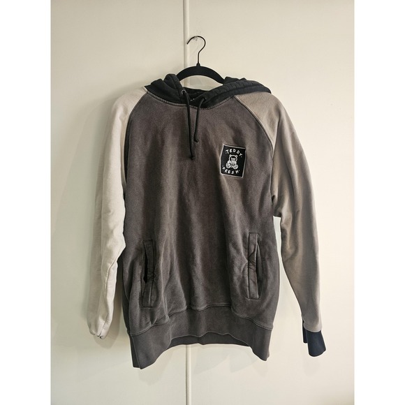 Teddy Fresh Other - Teddy Fresh Hoodie Mens Large Gray Colorblock Fleece Pullover Sweatshirt Logo